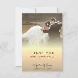 Hochzeit von Gold-Foto Dankeskarte