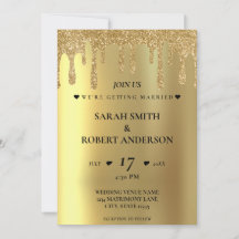 Hochzeit von Gold Glitzer Tropfen