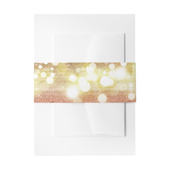 Hochzeit von Gold und Blush String Lights Einladungsbanderole (Vorderseite Beispiel)
