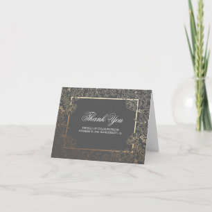 Hochzeit von Gold und Gray Vintage Vielen Dank Dankeskarte