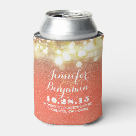 Hochzeit von Gold und Peach String Lights Dosenkühler