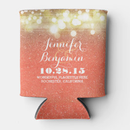 Hochzeit von Gold und Peach String Lights Dosenkühler