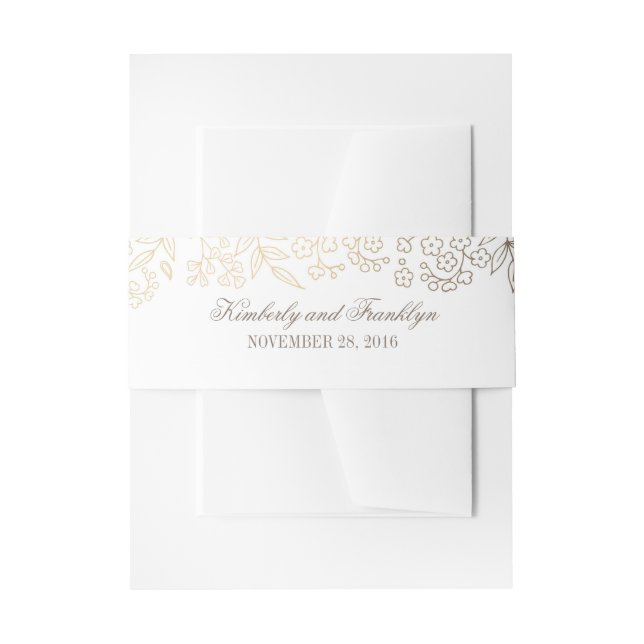 Hochzeit von Gold und Weiß Einladungsbanderole (Vorderseite Beispiel)