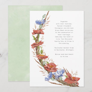 Hochzeit von Grasgras mit moderner Aquarellwiese B Einladung