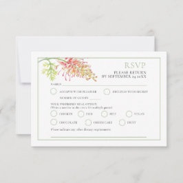 Hochzeit von Grevillea Aquarell RSVP Karte