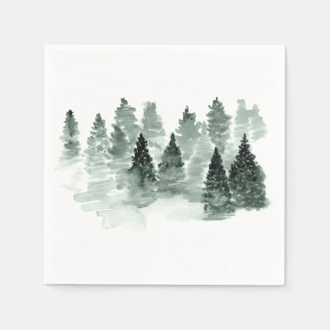 Hochzeit von Grün- und Weißwald Serviette (Vorderseite)