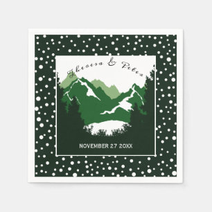 Hochzeit von grünen, weißen Bergen und Polka-Punkt Serviette