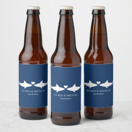 Hochzeit von Haifischen mit Namen Bierflaschenetikett
