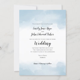 Hochzeit von hellblauen Pastelfarben Einladung