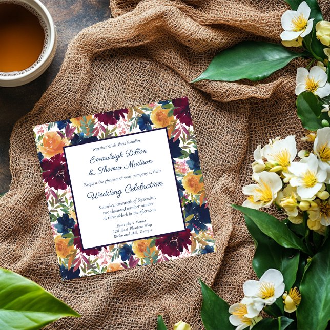 Hochzeit von hellen Wasserfarben-Blumenmuster Einladung (Von Creator hochgeladen)