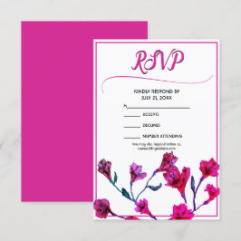 Hochzeit von hellrosa, floralfarbenem Wasser RSVP Karte