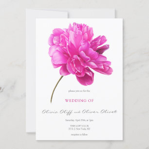 Hochzeit von hellrosa Peony Einladung