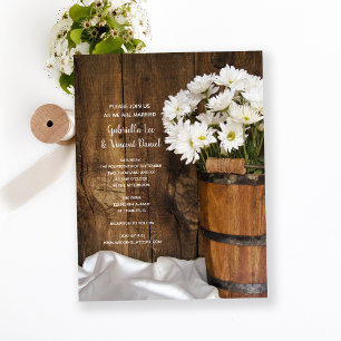 Hochzeit von Holzeisen und Weißkäse Magneteinladung