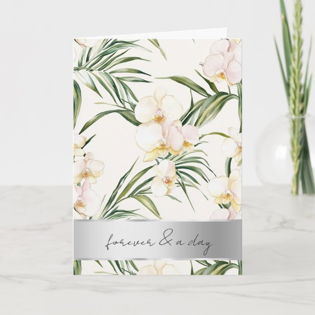 Hochzeit von hübschen Weißcreme-Orchideen Karte (Vorderseite)