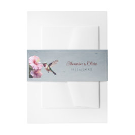 Hochzeit von Hummingvogel und Hibiskus | Blau Einladungsbanderole