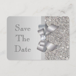 Hochzeit von Imitaten Silver Sequins Bow Save the  Date