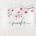 Hochzeit von Kirschblütenkirsche personalisiert Dekoschale<br><div class="desc">Personalisieren Sie dieses elegante Schmuckstück mit ihrem schönen Namen. Geben Sie Ihren Brautmädchen ein individuelles Schmuckstück,  das sie als Erinnerung aus Ihrer Hochzeit schätzen und behalten werden. Mit meiner Kirschblüte Aquarellkunst und einem modernen Script-Schriftart (behalt der quadratischen Glyphen,  um die langen Schwanz Swashes auf den Namen zu behalten)</div>