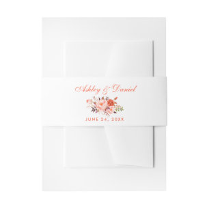 Hochzeit von Korallenkorallen Einladungsbanderole