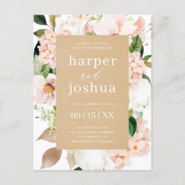 Hochzeit von Kraft & Blush Spring Einladungspostkarte