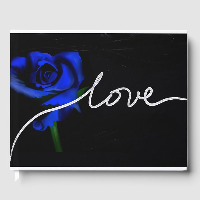 Hochzeit von Liebe Blue und Navy Gästebuch (Vorderseite)