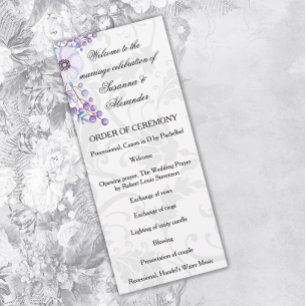 Hochzeit von lila Berry Wreath Floral Damask Programm