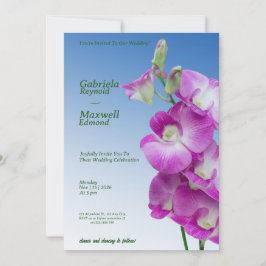 Hochzeit von Lila Orchideen Einladung