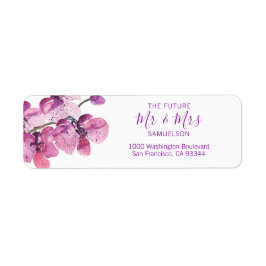 Hochzeit von Lila Orchideen mit Aquarellblumen