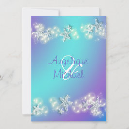 Hochzeit von lila Seestern Einladung