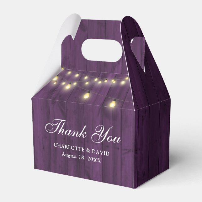 Hochzeit von lila Stallholz Geschenkschachtel (Vorderseite)
