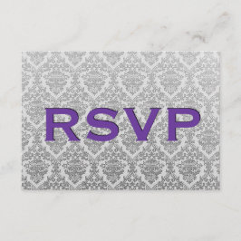Hochzeit von Lila und grauen UAWG RSVP Karte