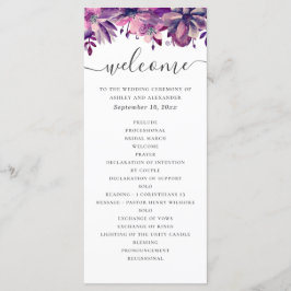 Hochzeit von lila und rosa Blumenzitaten Programm