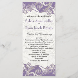 Hochzeit von lila und weißen Blumen Programm