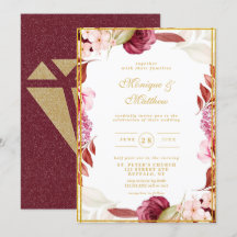 Hochzeit von Luxury Pink Gold Peony Glitzer Typogr