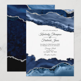 Hochzeit von Marine und Silver Agate Einladung
