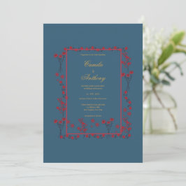 Hochzeit von Marineblau Einladung