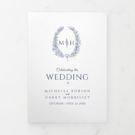 Hochzeit von Marinebrache Dreifach-gefaltete Programmkarte
