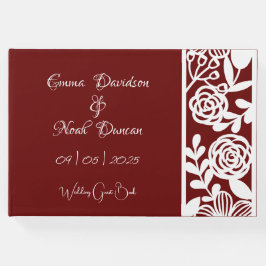 Hochzeit von Maroon-Burgund Gästebuch