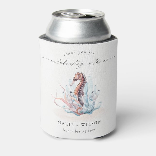 Hochzeit von Meeresalgen mit Unterwasser-Seepferd Dosenkühler (Kanne Rückseite)