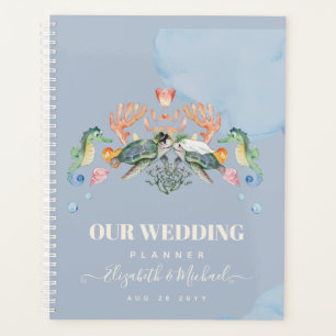 Hochzeit von Meeresschildkröten mit Braut und Bode Planer