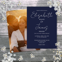 Hochzeit von Minimalistischem Foto mit Navy Blue