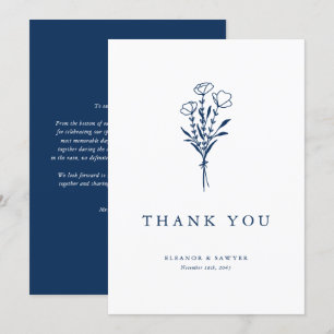 Hochzeit von Minimalistischen Botanicals Dankeskarte