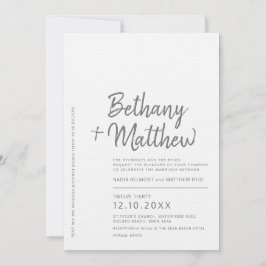 Hochzeit von Minimalistischen grauen Kalligrafien Einladung
