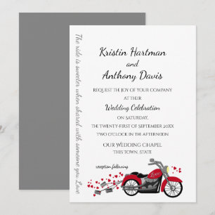 Hochzeit von Motorrädern und Herz Einladung