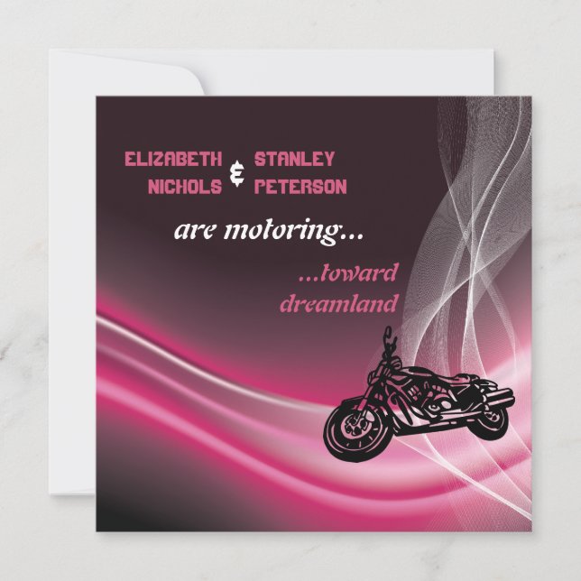 Hochzeit von Motorradfahrern Einladung (Vorderseite)