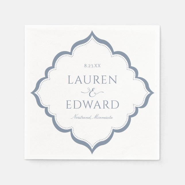 Hochzeit von Napkins | Einfache Eleganz (Dusty Blu Serviette (Vorderseite)