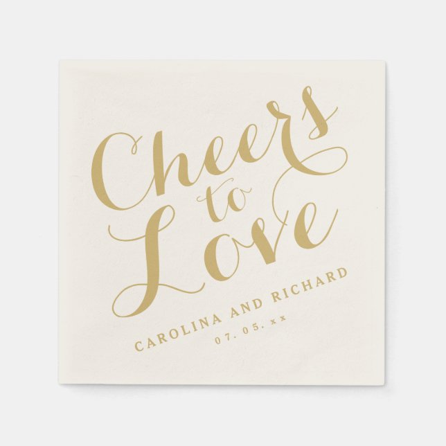 Hochzeit von Napkins | Gold für Liebe Serviette (Vorderseite)