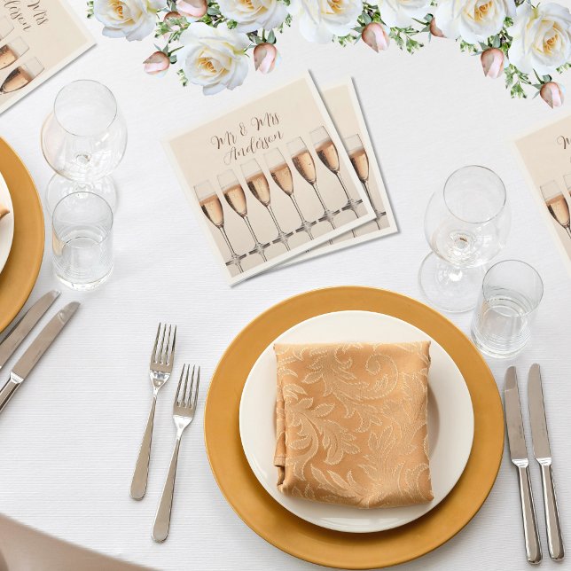 Hochzeit von Napkins-Reihe von rosa Champagnerbril Serviette (Von Creator hochgeladen)