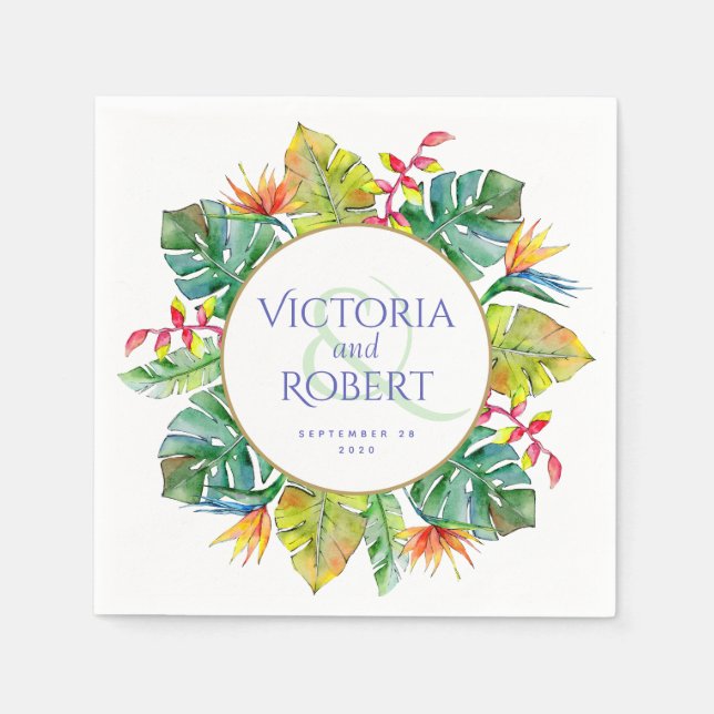 Hochzeit von Napkins | Tropenfarben Serviette (Vorderseite)