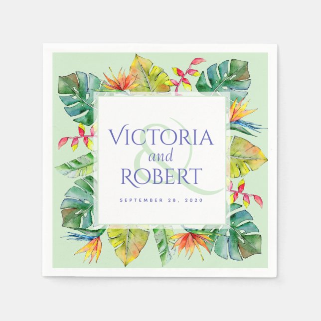 Hochzeit von Napkins | Tropenfarben Serviette (Vorderseite)