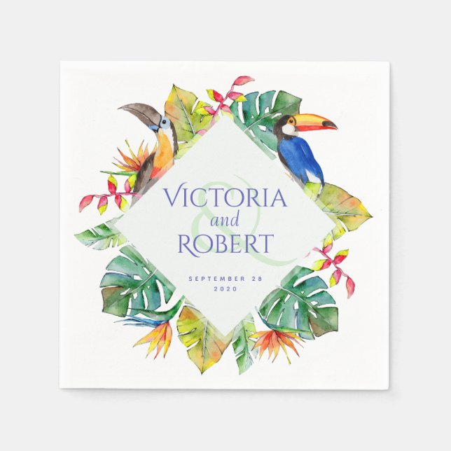 Hochzeit von Napkins | Tropenfarben Serviette (Vorderseite)